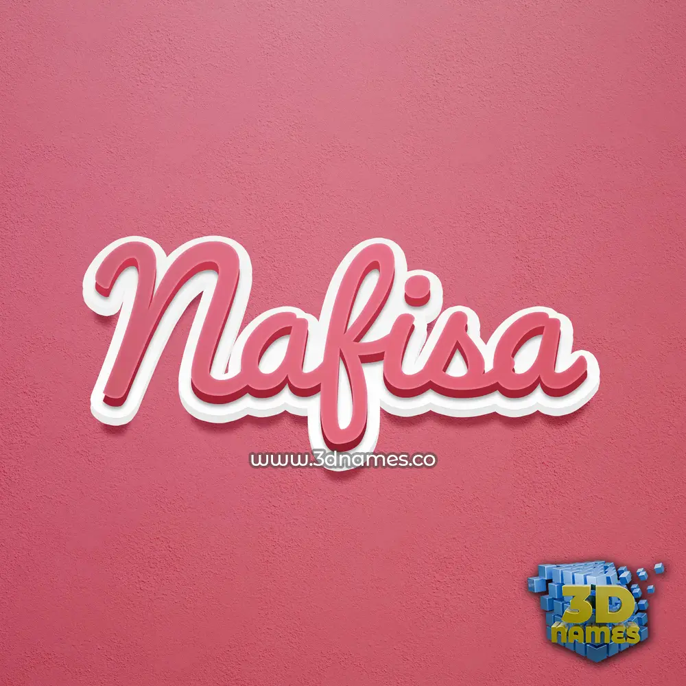 nafisa in Red Scribble style - 3D name wallpaper