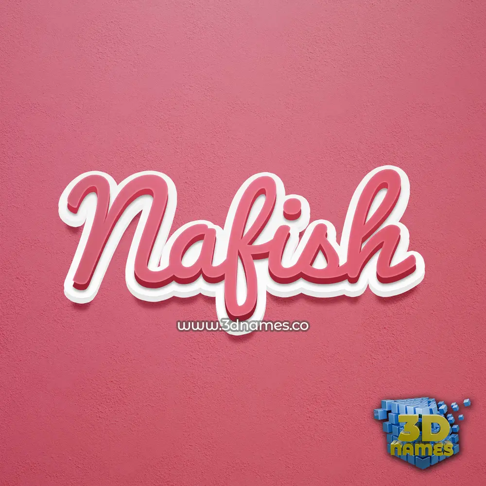 nafish in Red Scribble style - 3D name wallpaper