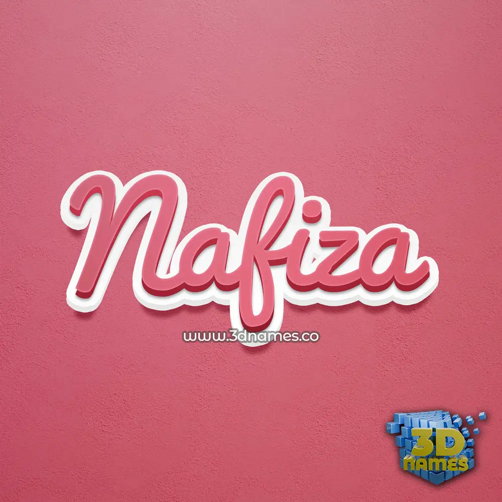 nafiza in Red Scribble style - 3D name wallpaper