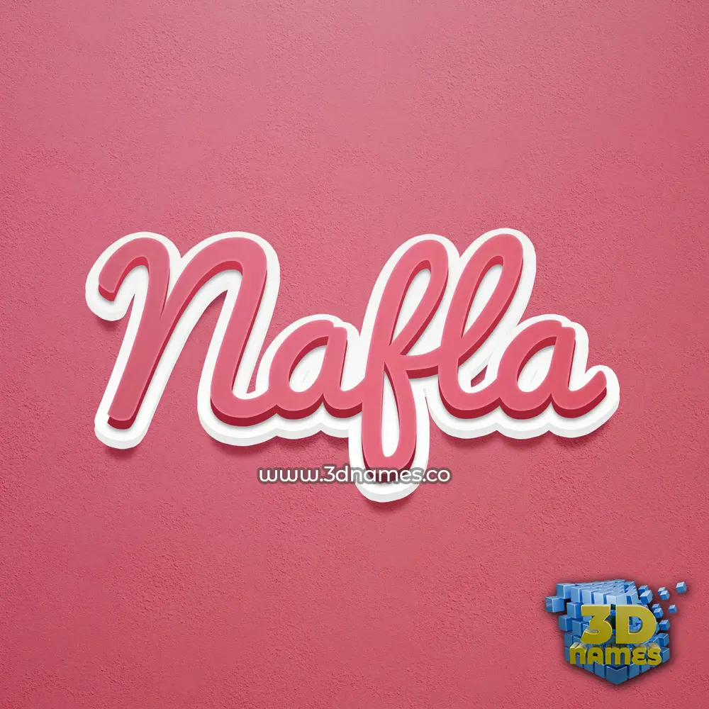 nafla in Red Scribble style - 3D name wallpaper
