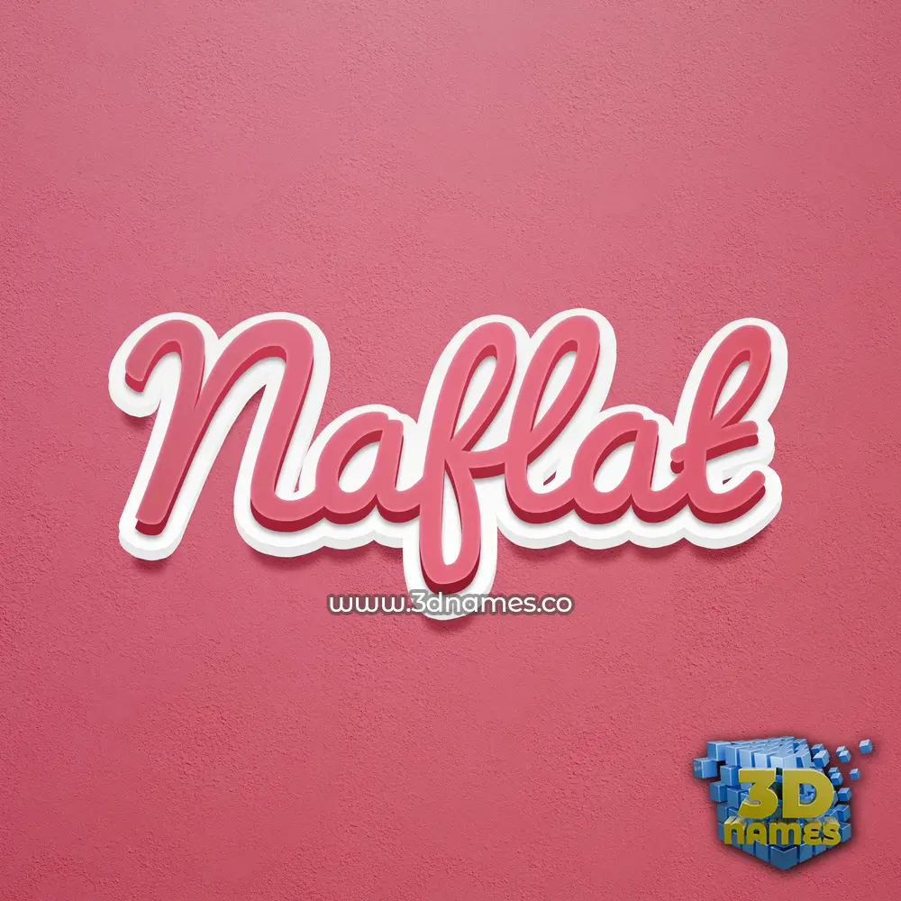 naflat in Red Scribble style - 3D name wallpaper