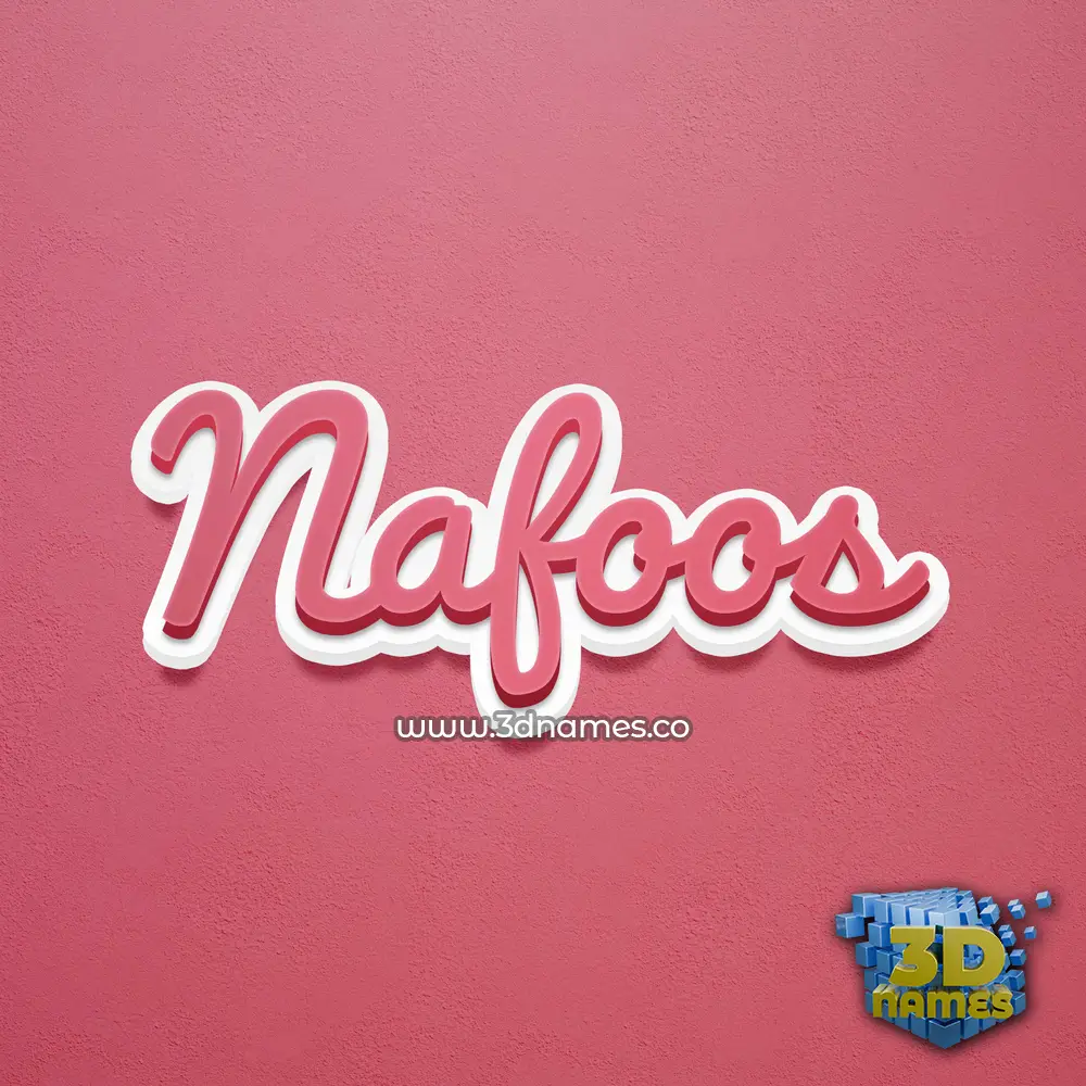 nafoos in Red Scribble style - 3D name wallpaper