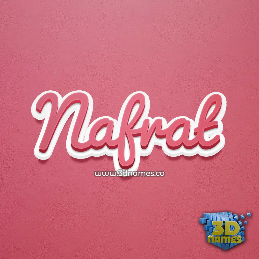 nafrat in Red Scribble style - 3D name wallpaper