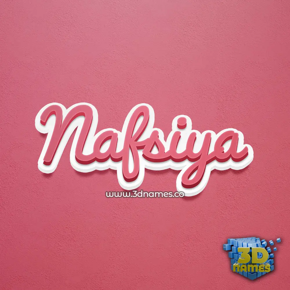 nafsiya in Red Scribble style - 3D name wallpaper