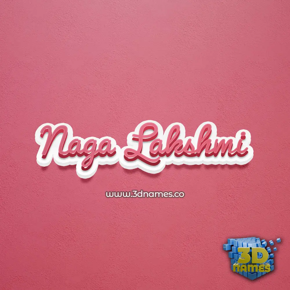 naga lakshmi in Red Scribble style - 3D name wallpaper