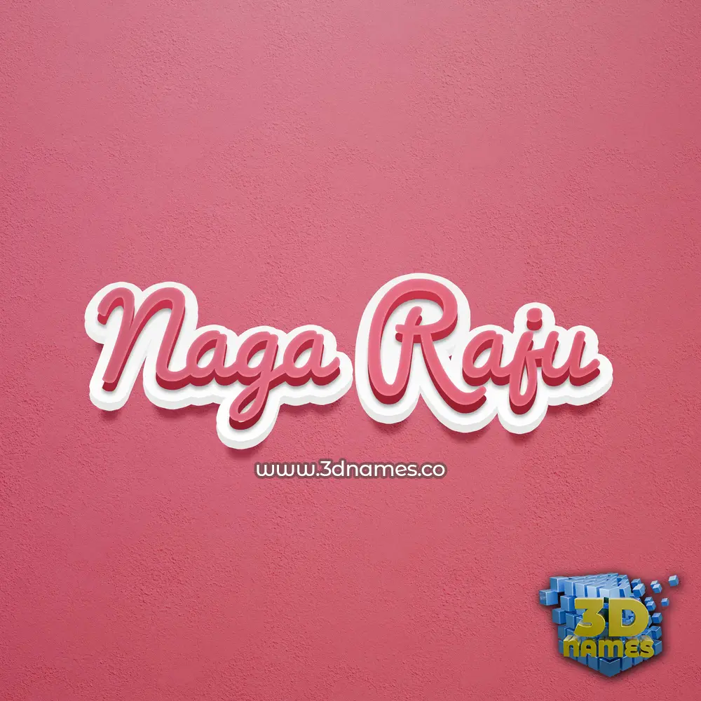 naga raju in Red Scribble style - 3D name wallpaper