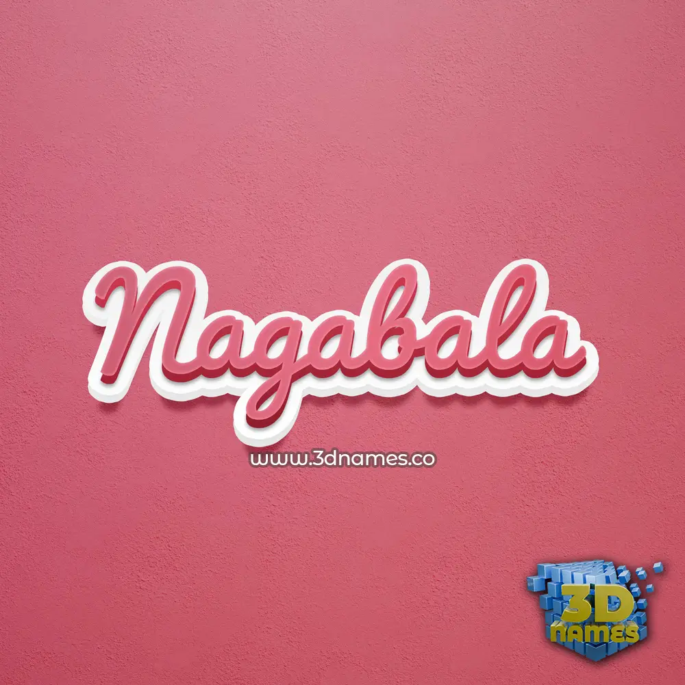 nagabala in Red Scribble style - 3D name wallpaper