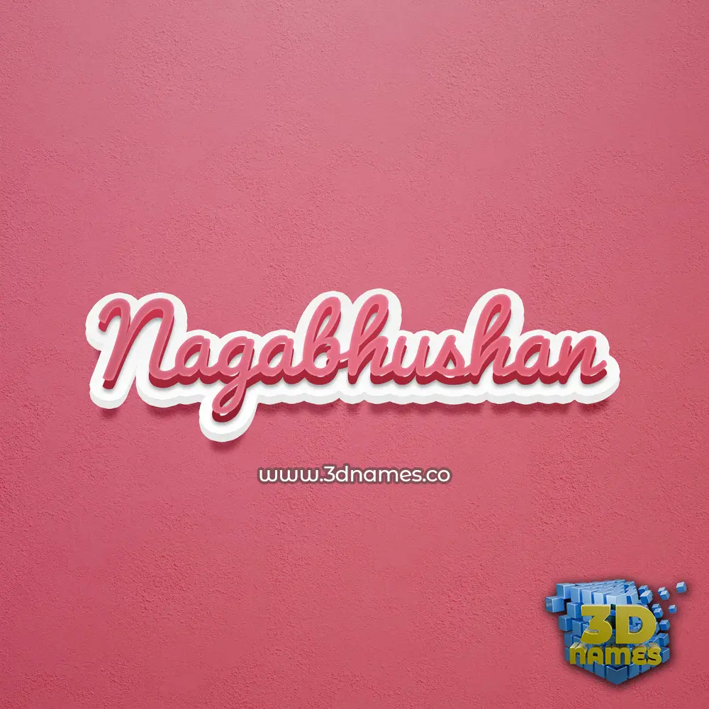 nagabhushan in Red Scribble style - 3D name wallpaper