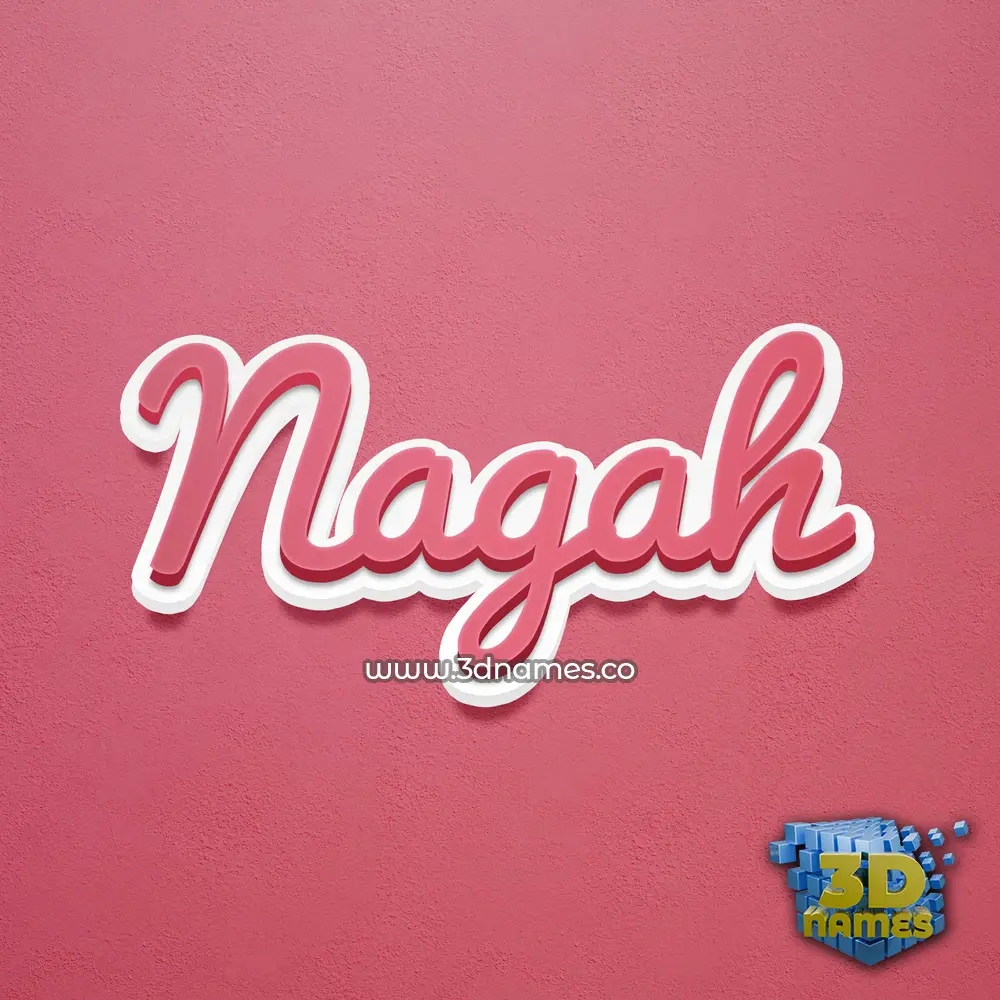 nagah in Red Scribble style - 3D name wallpaper