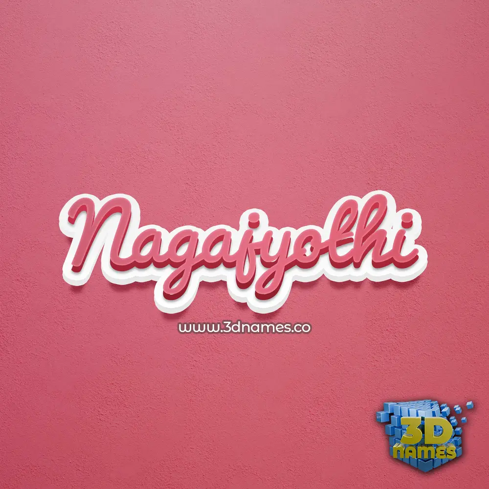 nagajyothi in Red Scribble style - 3D name wallpaper