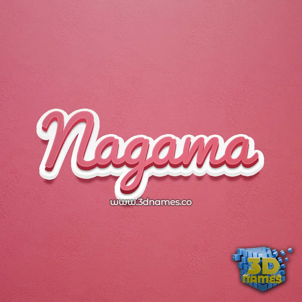 nagama in Red Scribble style - 3D name wallpaper