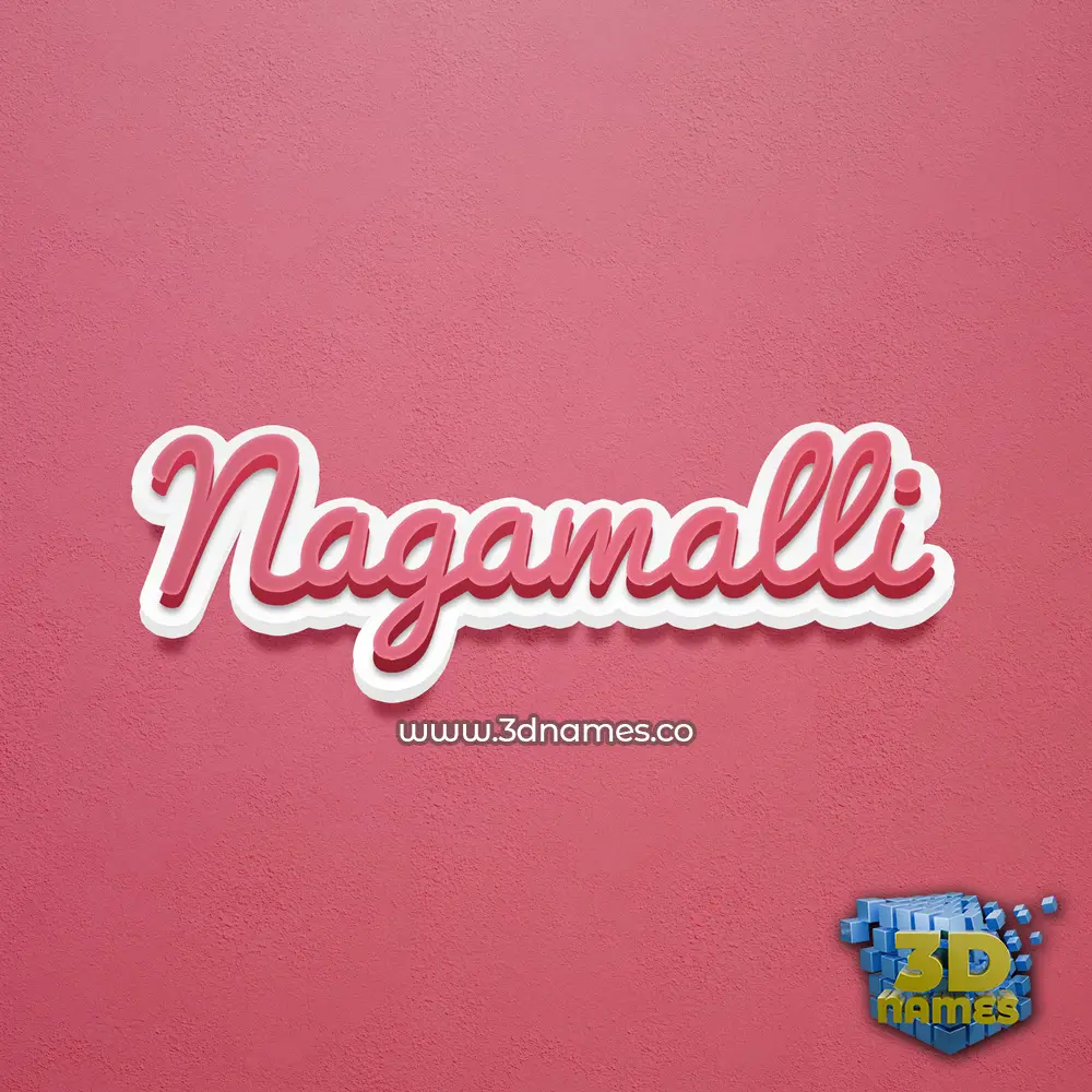 nagamalli in Red Scribble style - 3D name wallpaper