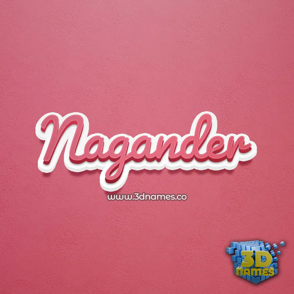 nagander in Red Scribble style - 3D name wallpaper