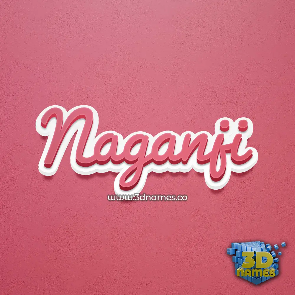 naganji in Red Scribble style - 3D name wallpaper