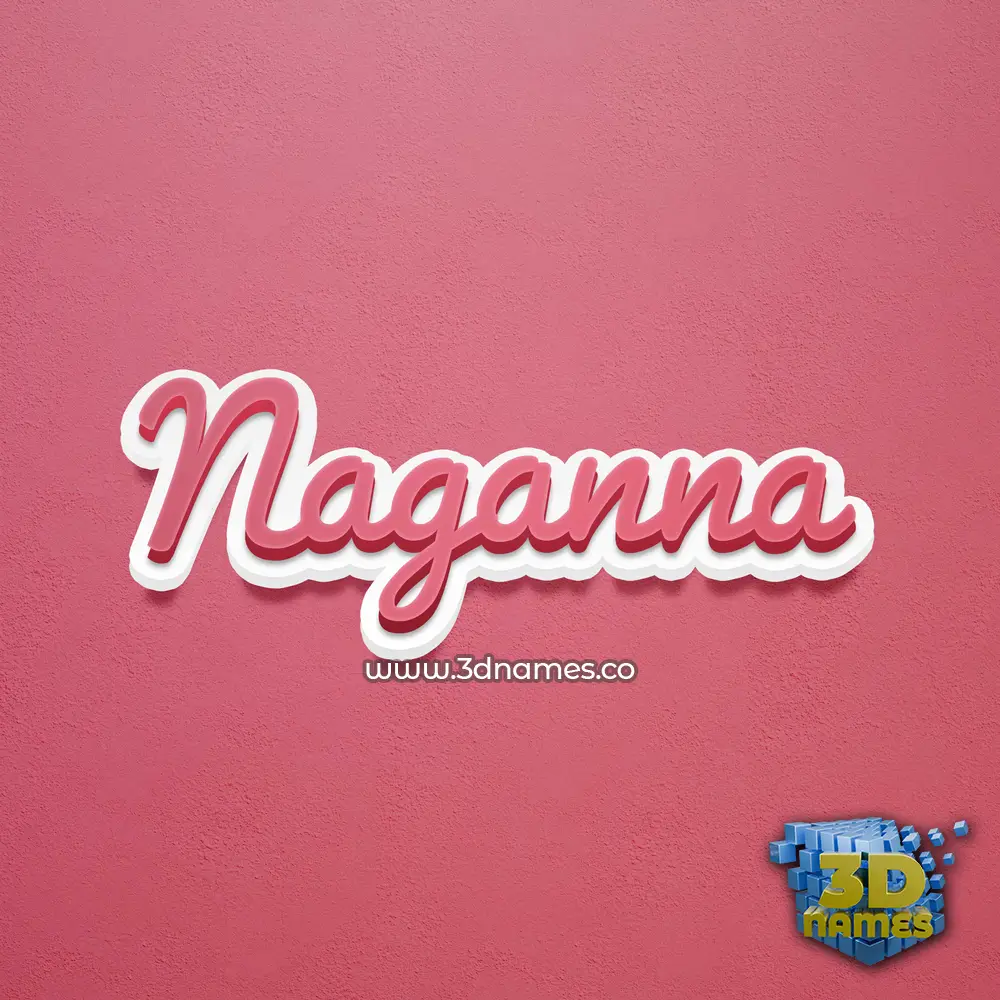 naganna in Red Scribble style - 3D name wallpaper