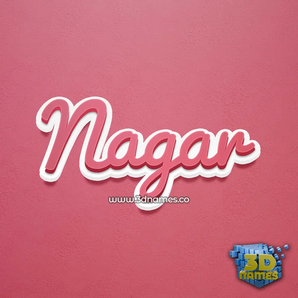 nagar in Red Scribble style - 3D name wallpaper