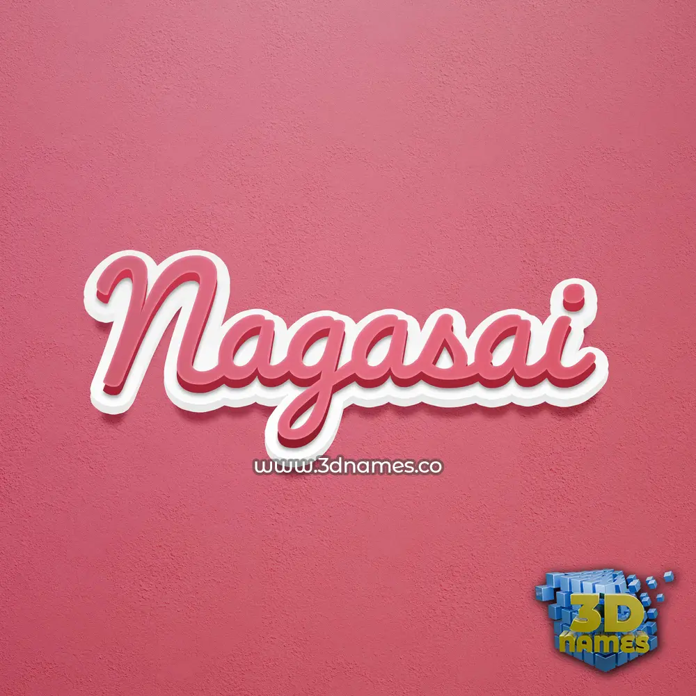 nagasai in Red Scribble style - 3D name wallpaper