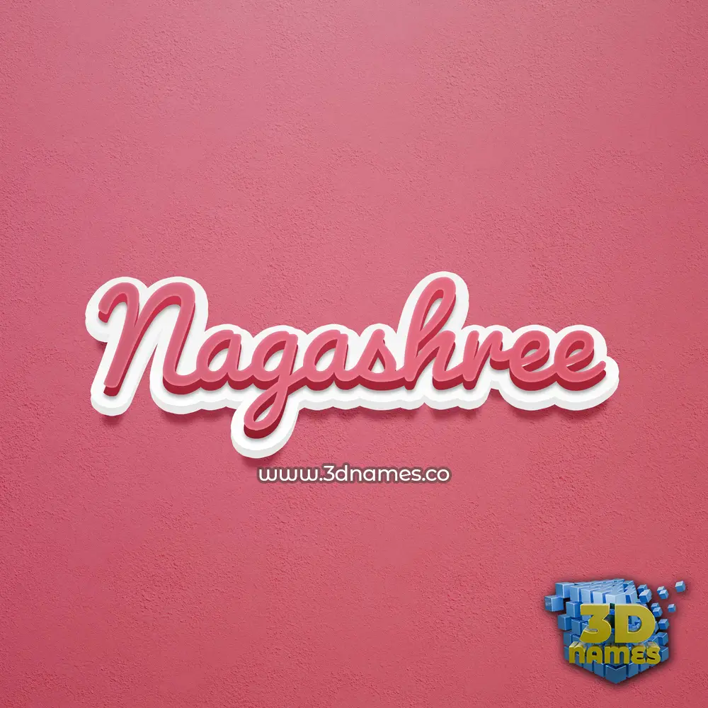 nagashree in Red Scribble style - 3D name wallpaper