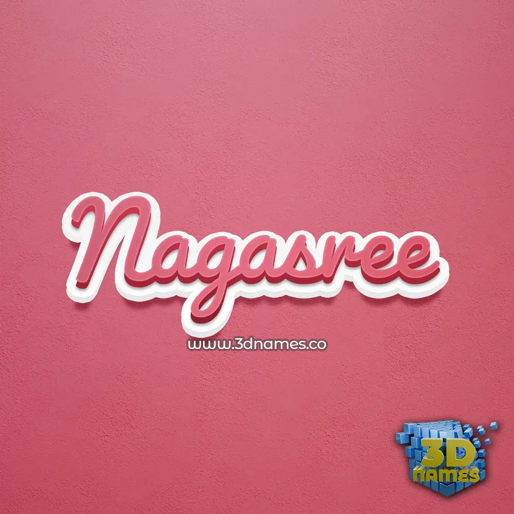 nagasree in Red Scribble style - 3D name wallpaper