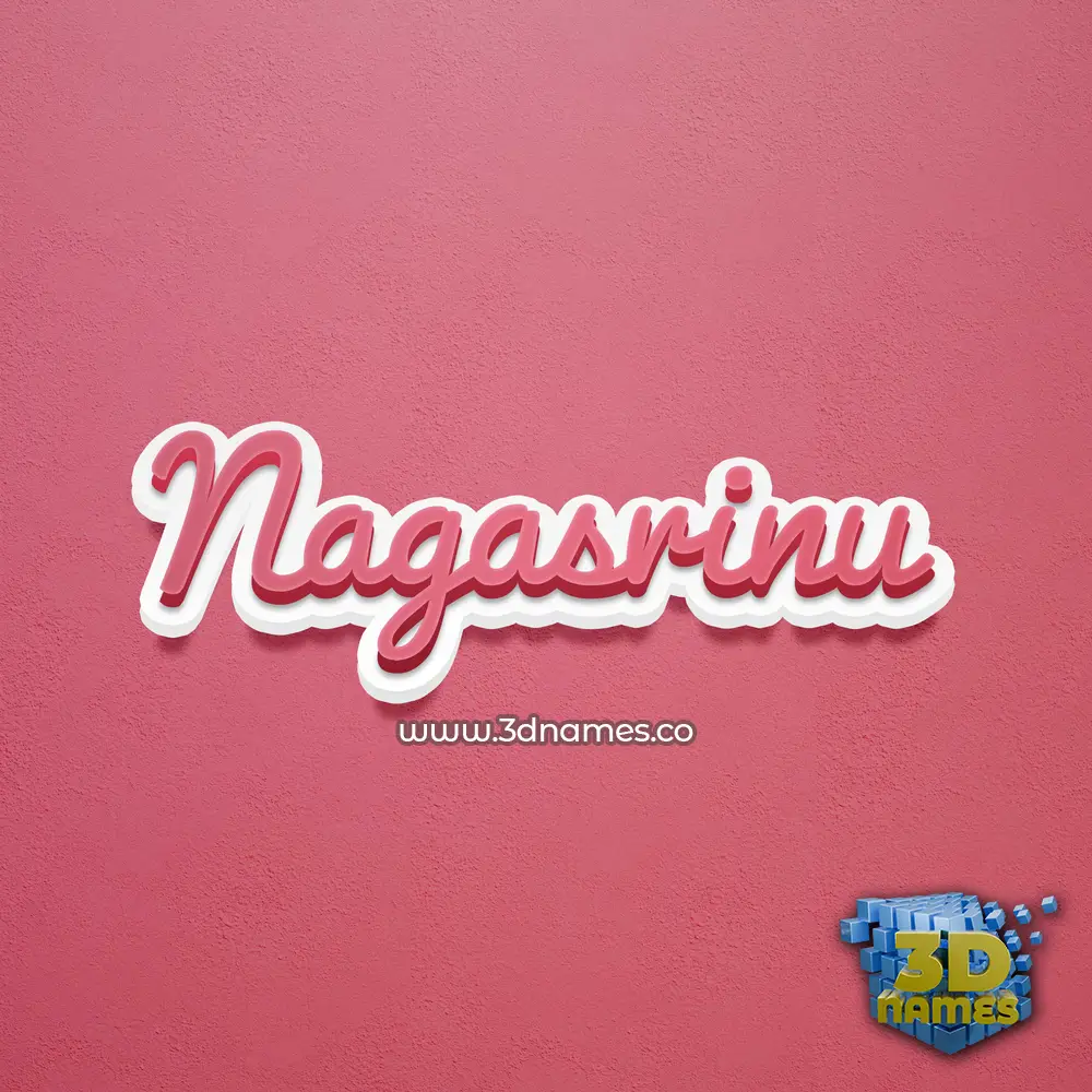 nagasrinu in Red Scribble style - 3D name wallpaper
