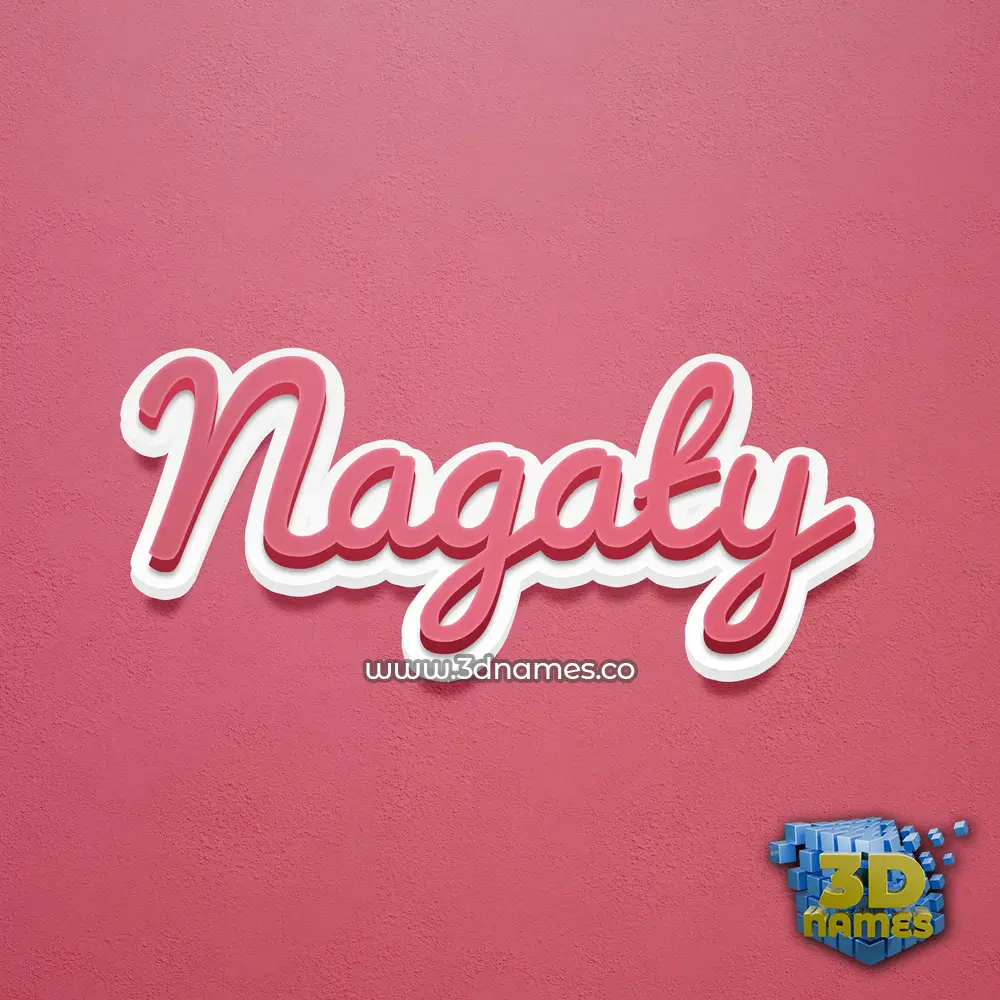nagaty in Red Scribble style - 3D name wallpaper