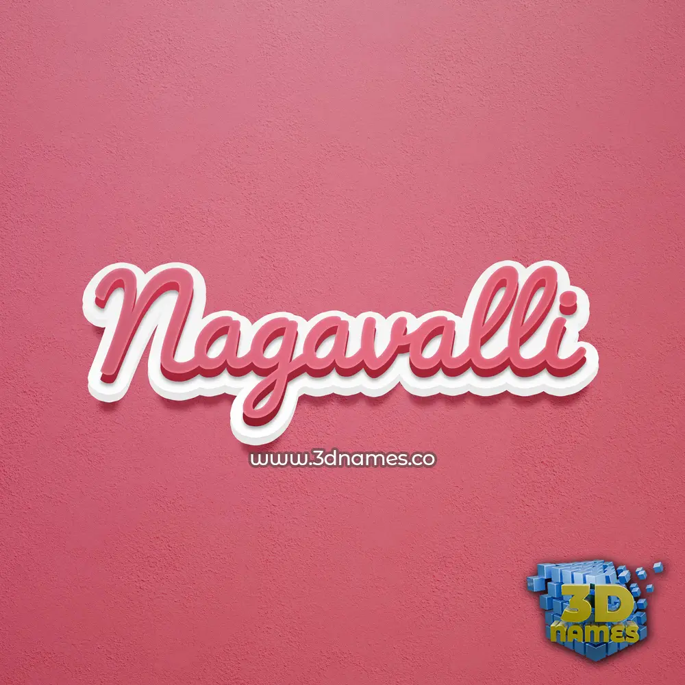 nagavalli in Red Scribble style - 3D name wallpaper