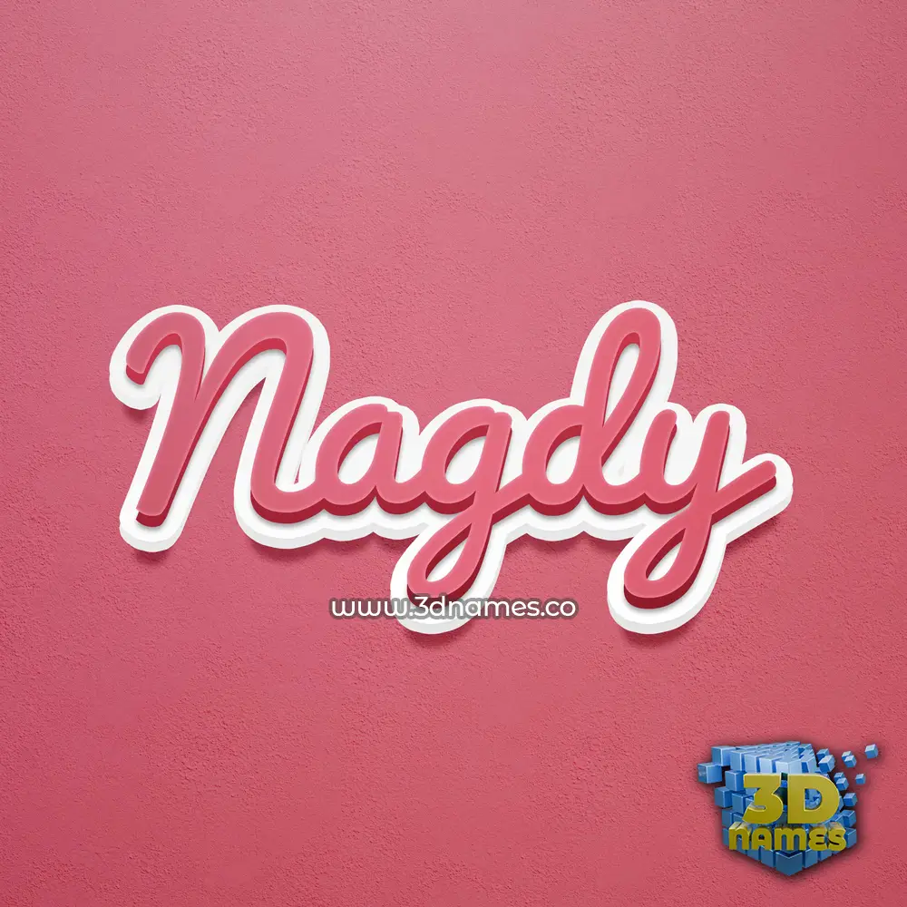 nagdy in Red Scribble style - 3D name wallpaper
