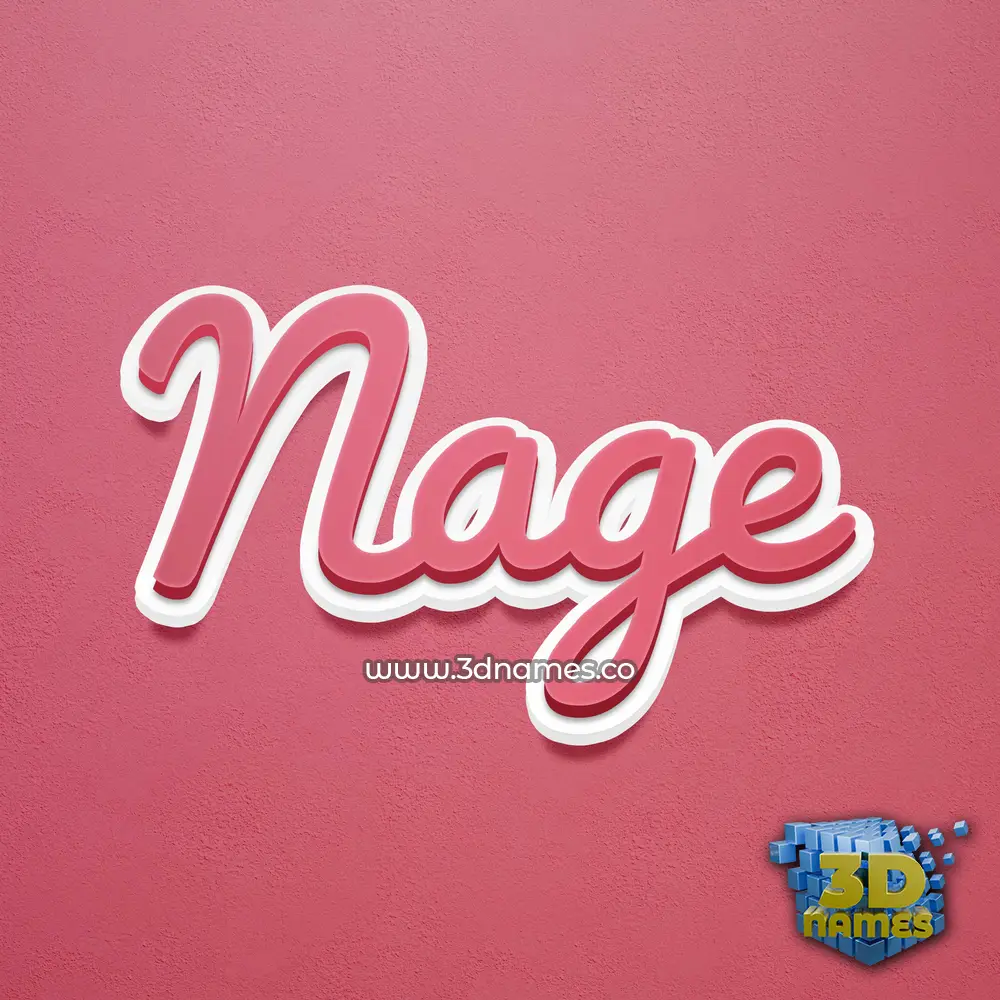 nage in Red Scribble style - 3D name wallpaper