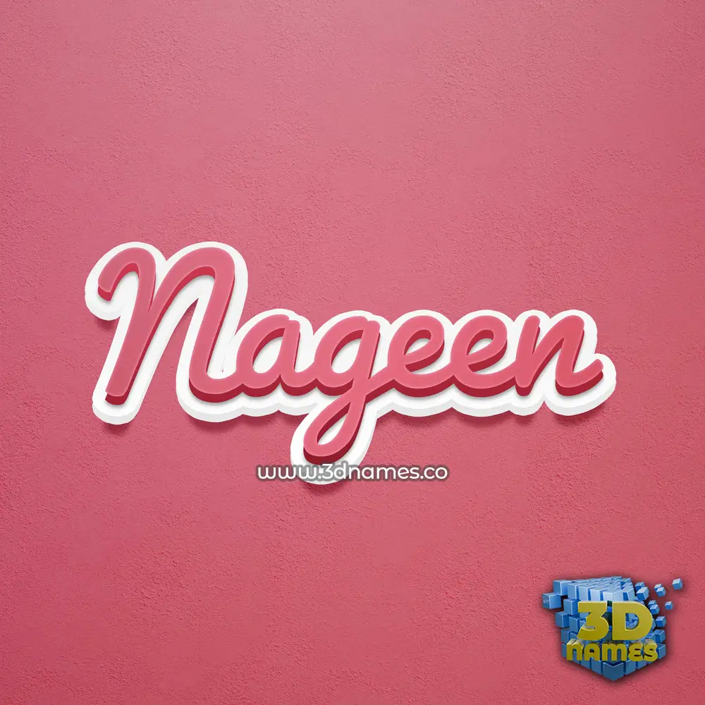 nageen in Red Scribble style - 3D name wallpaper