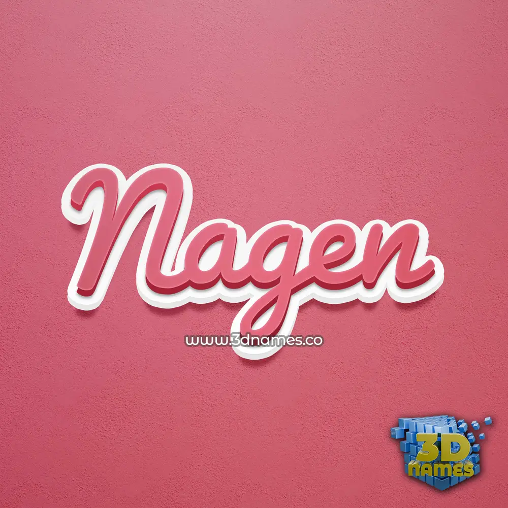 nagen in Red Scribble style - 3D name wallpaper