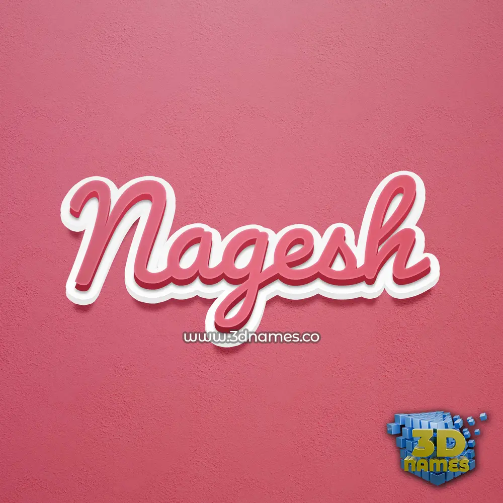 nagesh in Red Scribble style - 3D name wallpaper