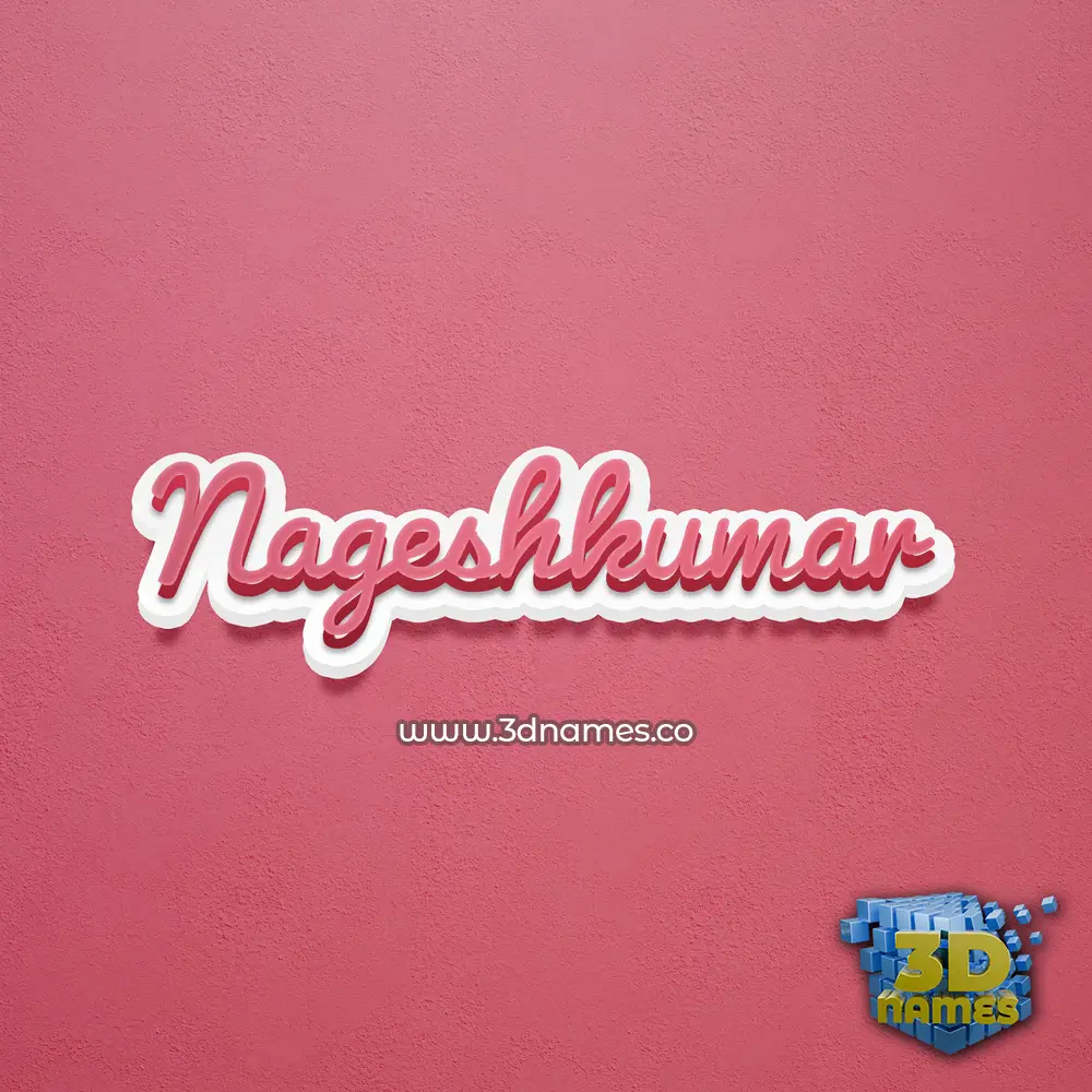 nageshkumar in Red Scribble style - 3D name wallpaper