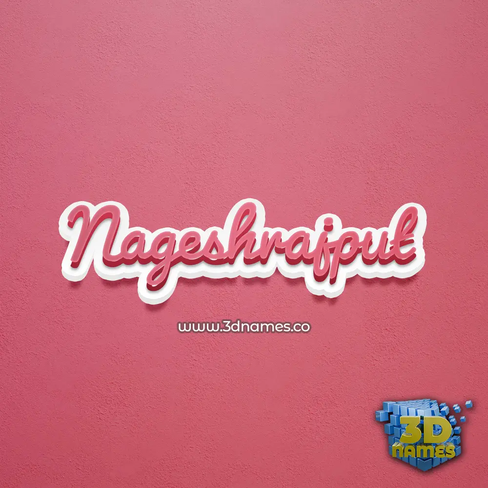 nageshrajput in Red Scribble style - 3D name wallpaper