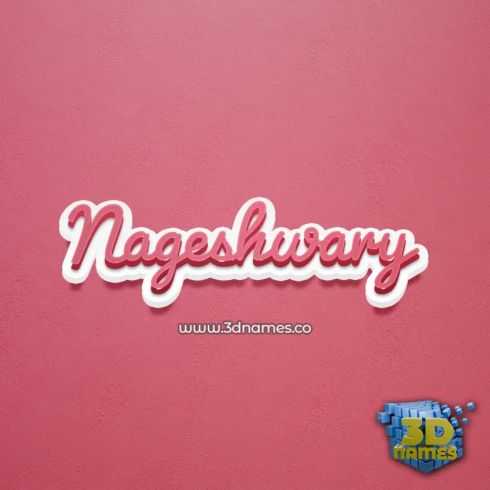 nageshwary in Red Scribble style - 3D name wallpaper