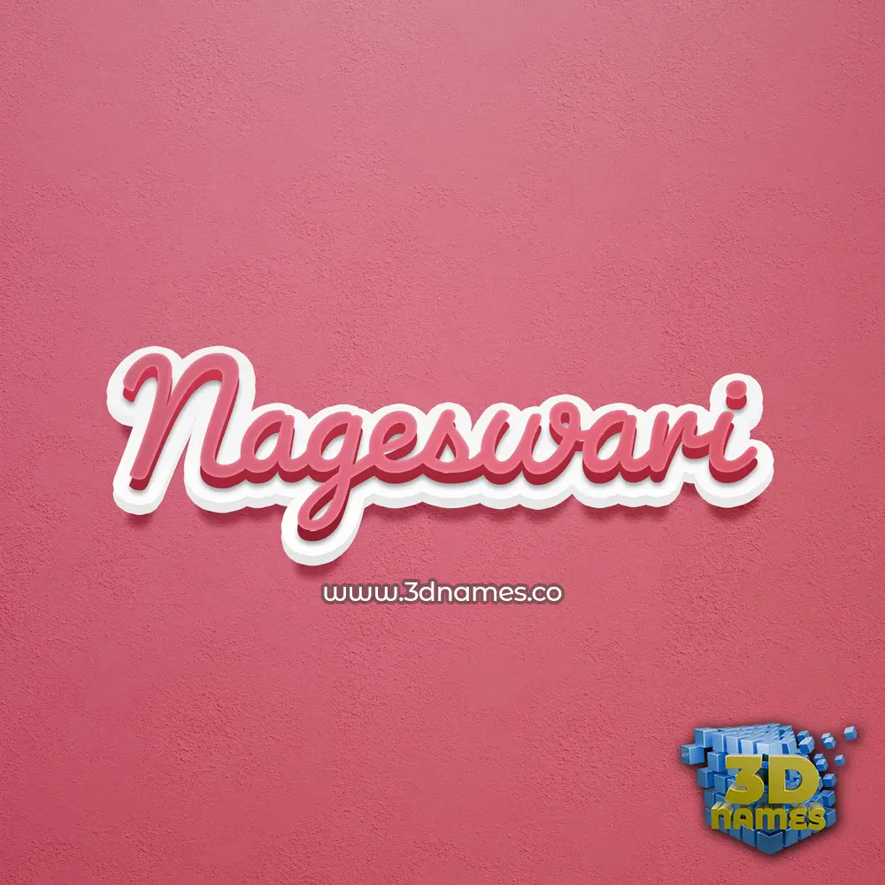 nageswari in Red Scribble style - 3D name wallpaper