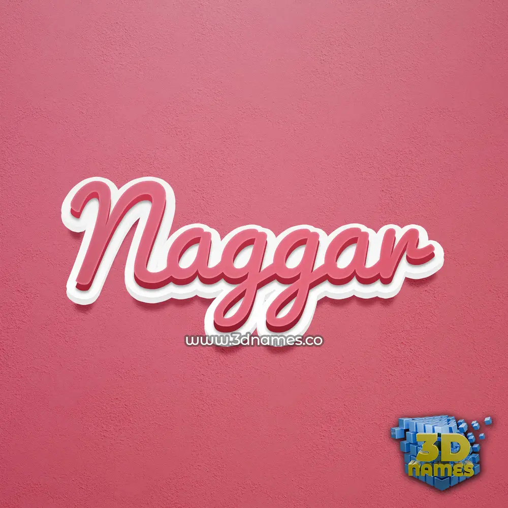 naggar in Red Scribble style - 3D name wallpaper