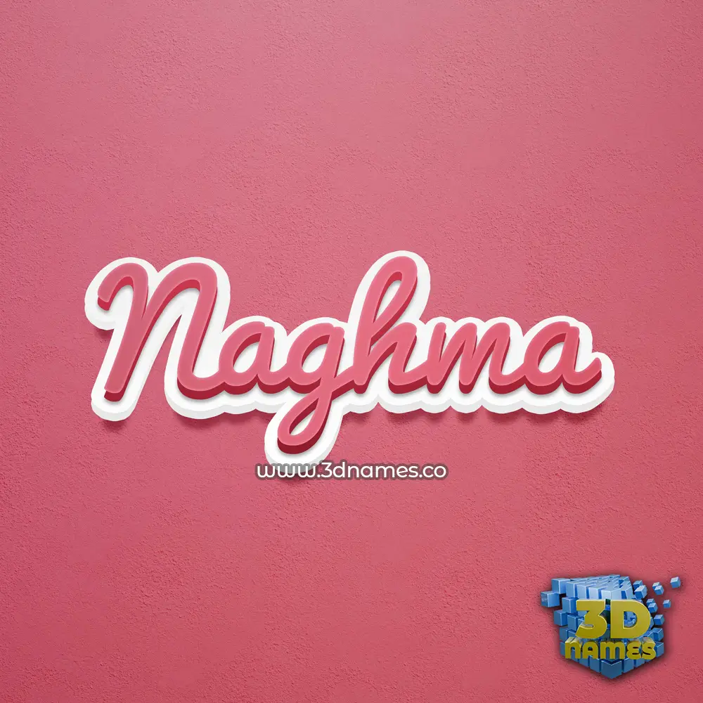 naghma in Red Scribble style - 3D name wallpaper