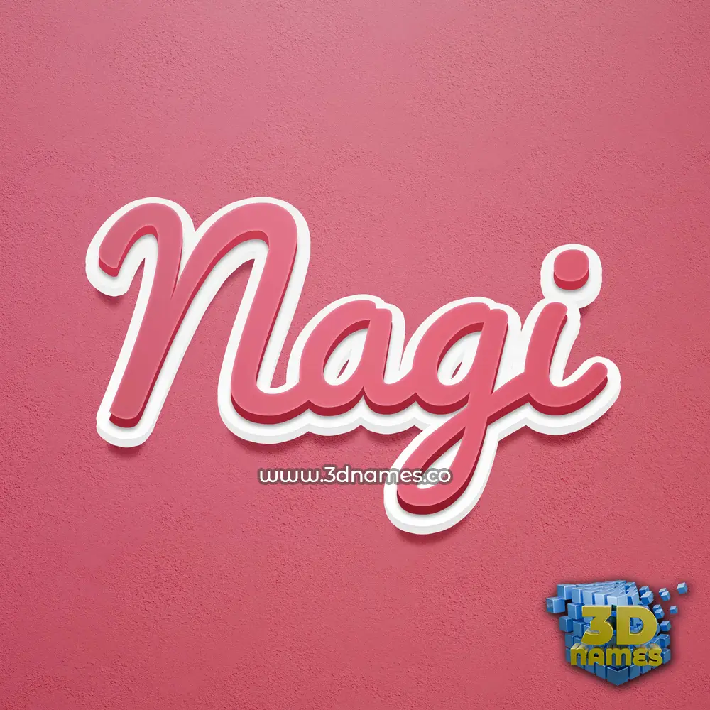 nagi in Red Scribble style - 3D name wallpaper