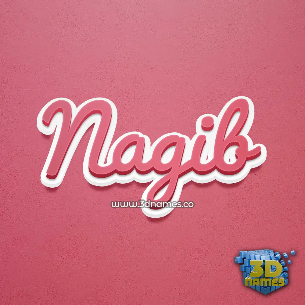 nagib in Red Scribble style - 3D name wallpaper