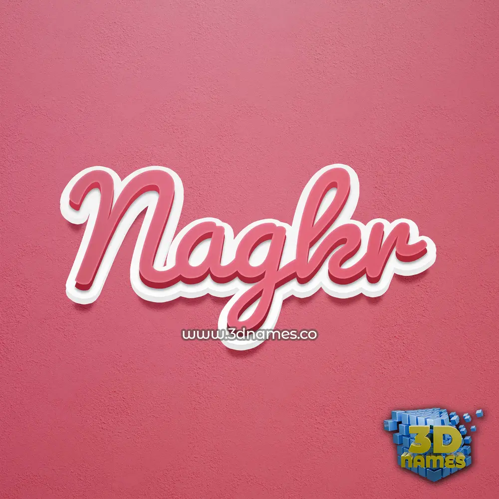 nagkr in Red Scribble style - 3D name wallpaper