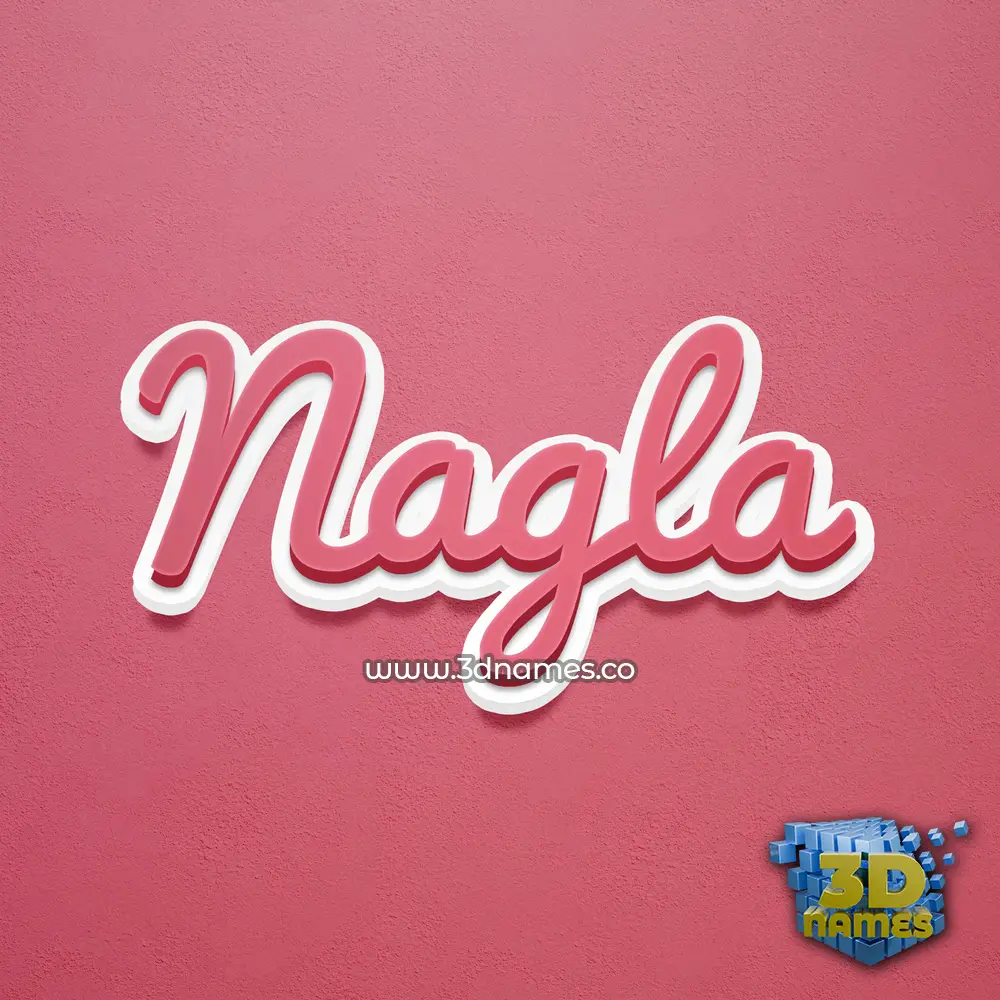 nagla in Red Scribble style - 3D name wallpaper