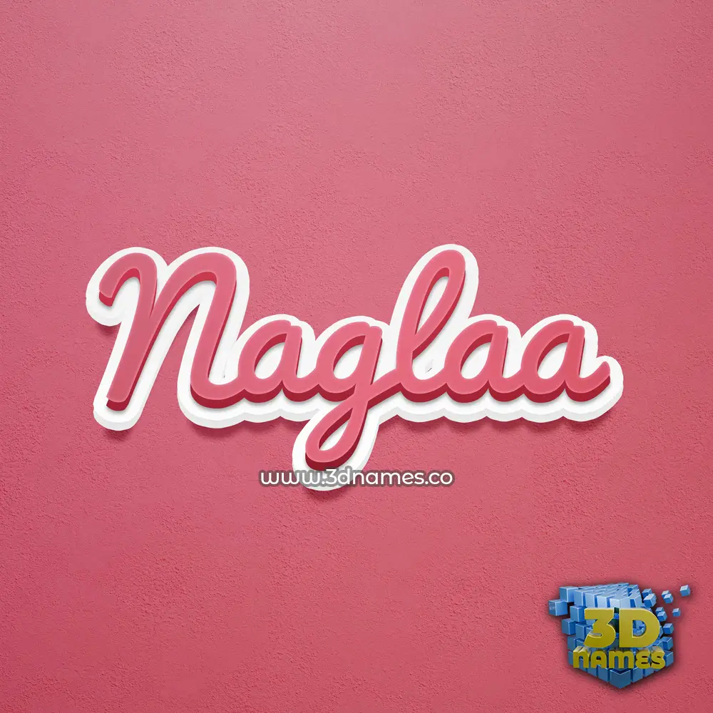 naglaa in Red Scribble style - 3D name wallpaper