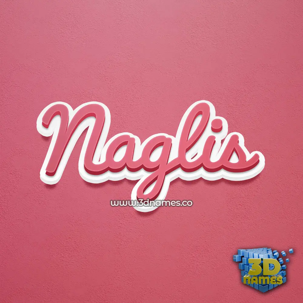 naglis in Red Scribble style - 3D name wallpaper
