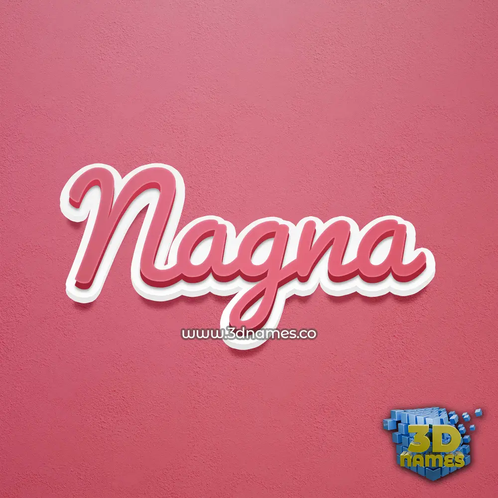 nagna in Red Scribble style - 3D name wallpaper
