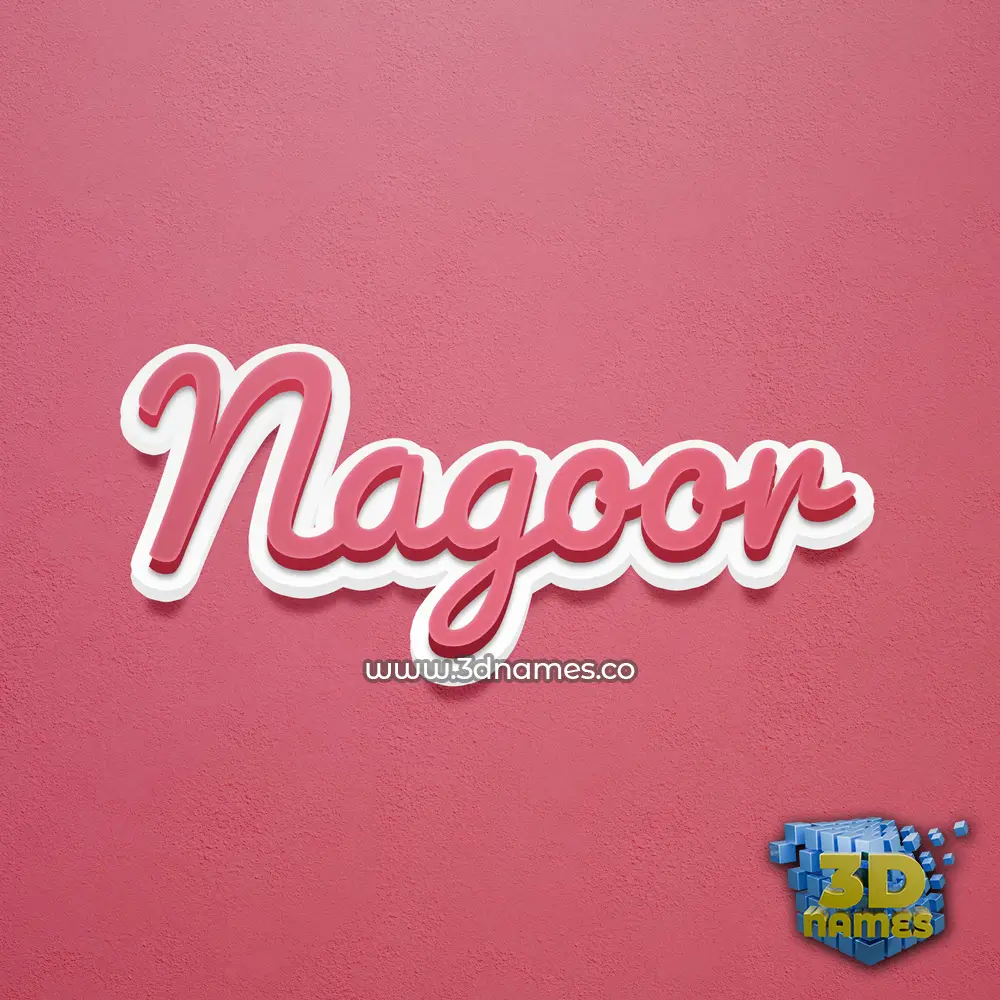 nagoor in Red Scribble style - 3D name wallpaper