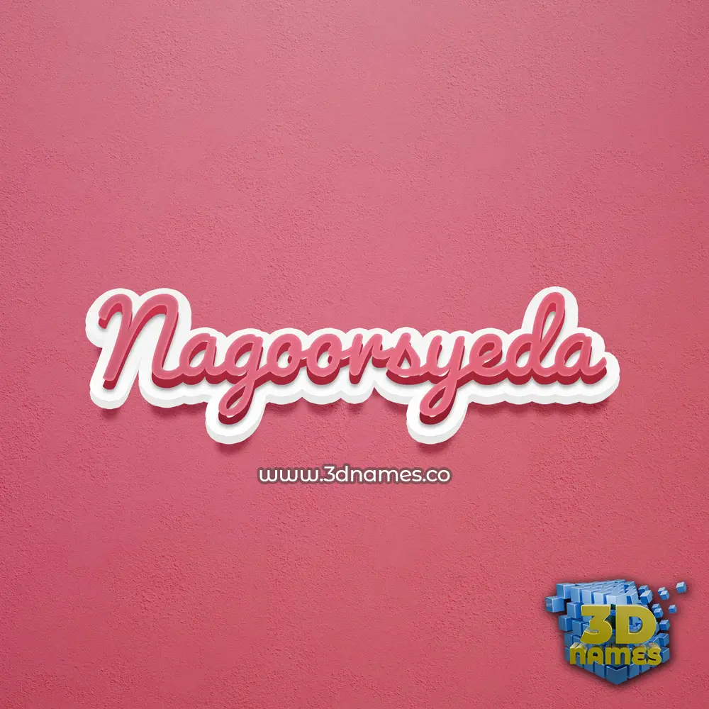 nagoorsyeda in Red Scribble style - 3D name wallpaper