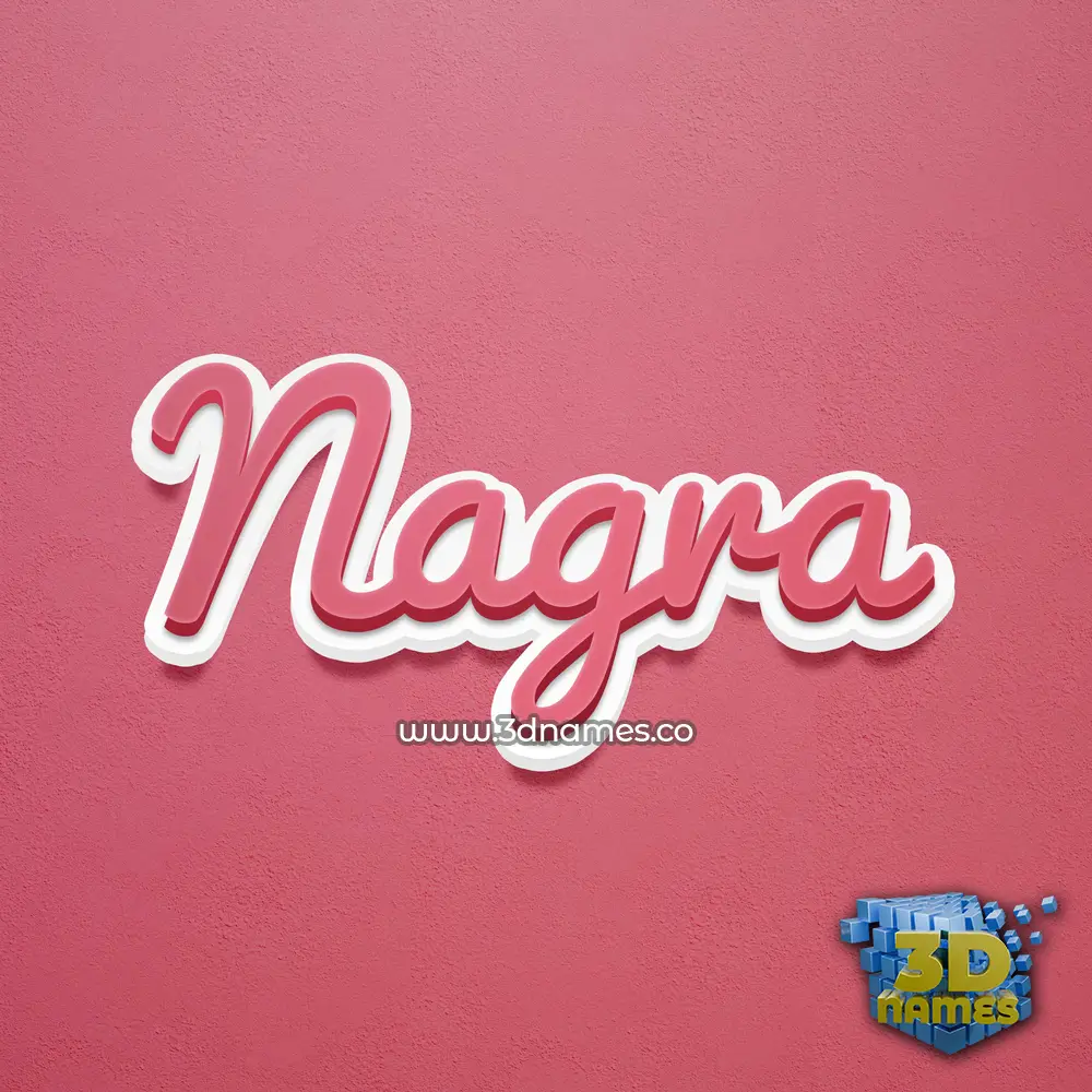 nagra in Red Scribble style - 3D name wallpaper