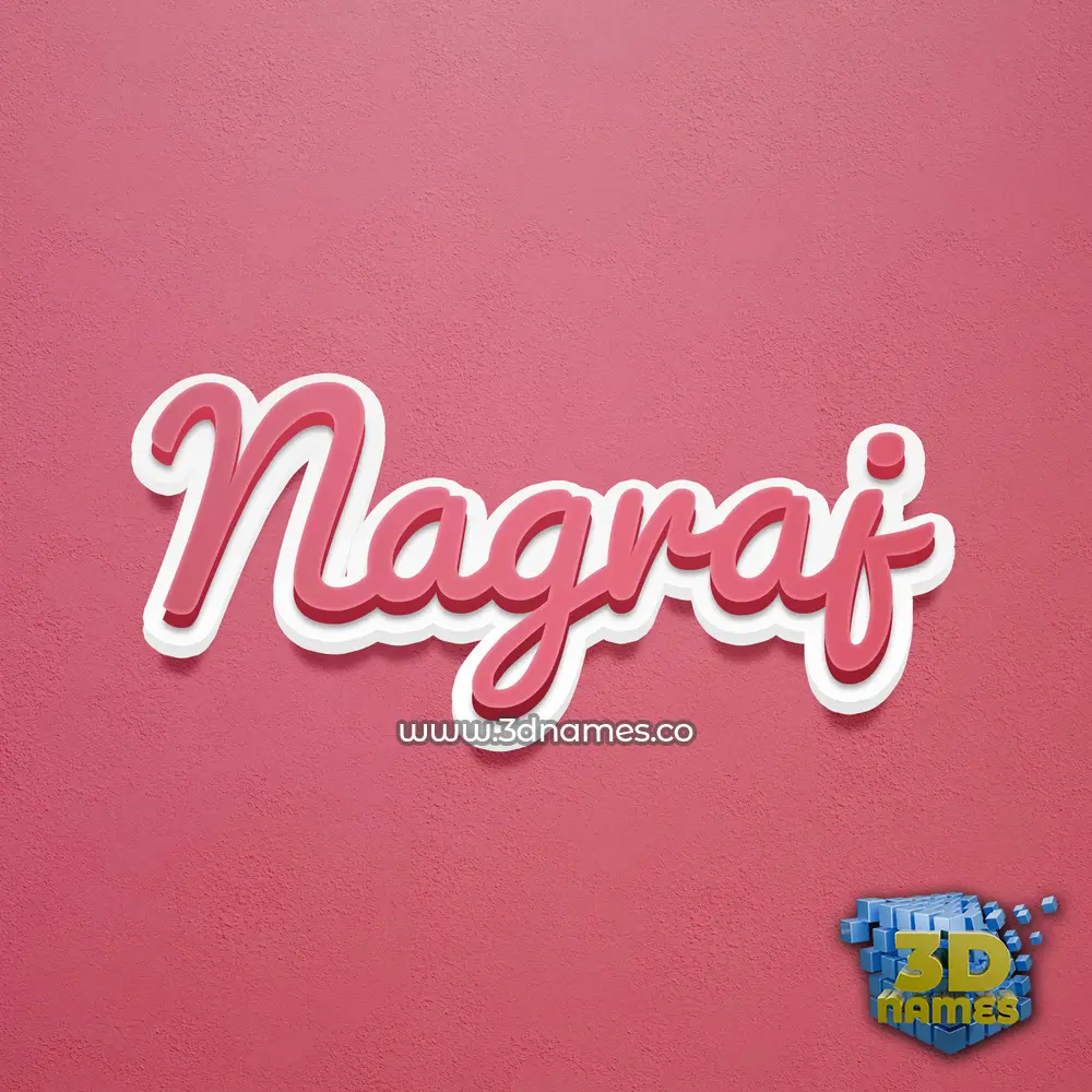 nagraj in Red Scribble style - 3D name wallpaper