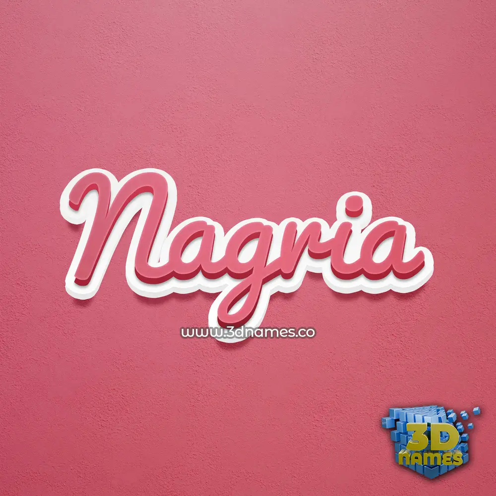 nagria in Red Scribble style - 3D name wallpaper