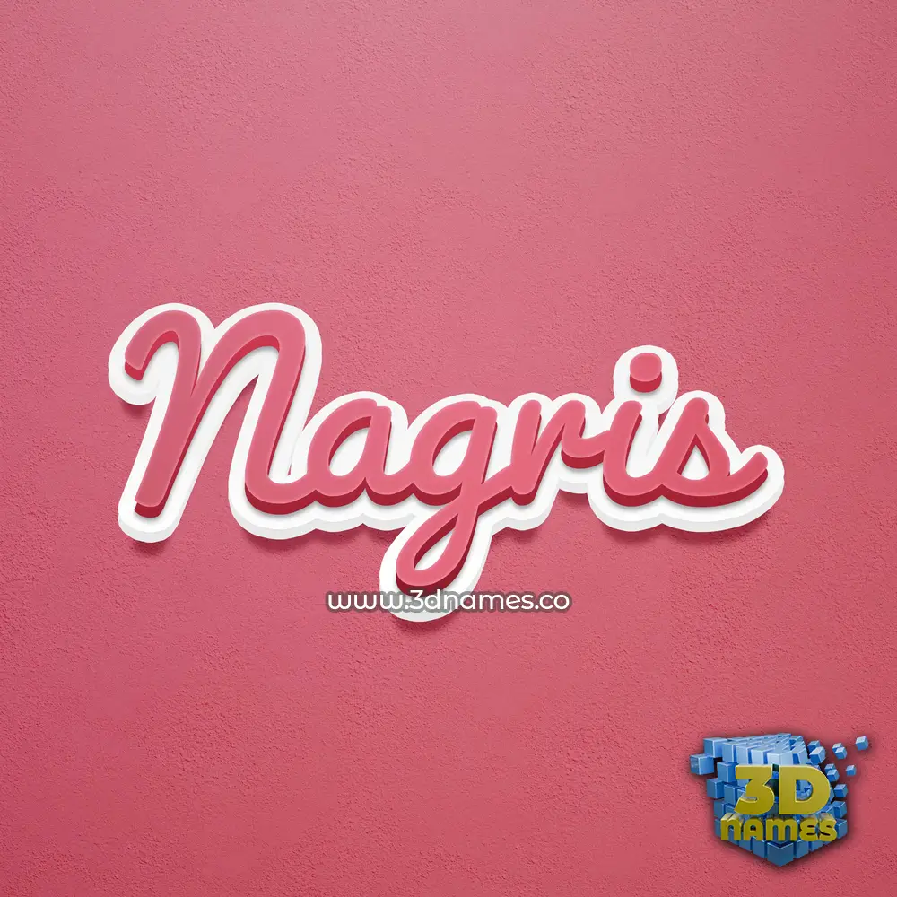 nagris in Red Scribble style - 3D name wallpaper